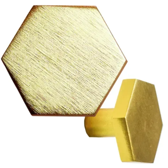 Gold Hex Brass Knob