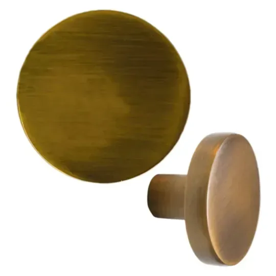 Round Brushed Bronze Knob